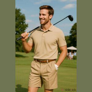 Haggar Vintage Men's Khaki Pleated Dress Shorts 40